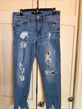 Express Blue Denim Jeans with Branded Button